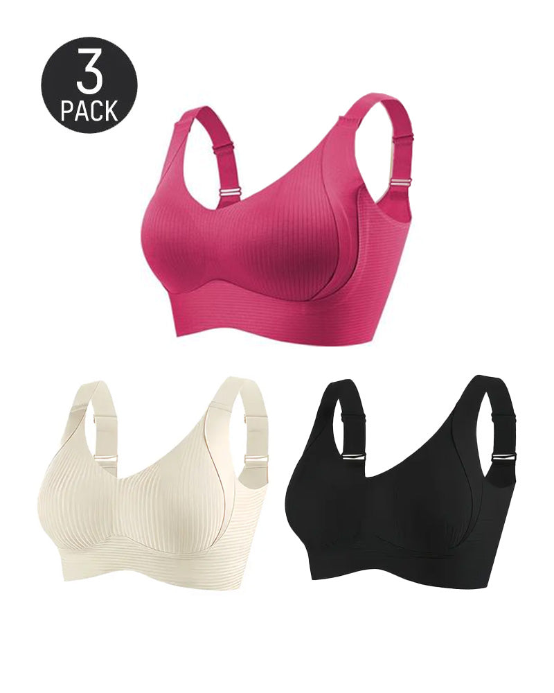 Solid Color Four Rows Adjustable Wireless Women's Bra